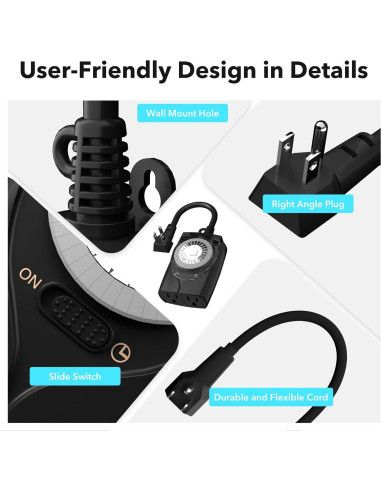 Temporizador Mecánico HBN 24 Horas para Exterior 15A