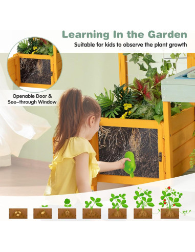 Mesa de Jardinería para Niños HONEY JOY con Fregadero y Plantación
