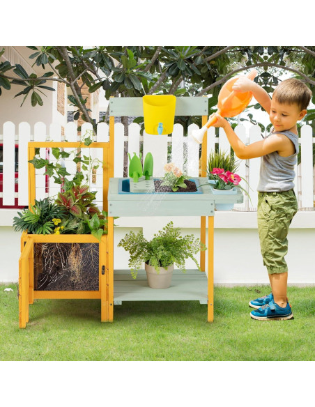 Mesa de Jardinería para Niños HONEY JOY con Fregadero y Plantación