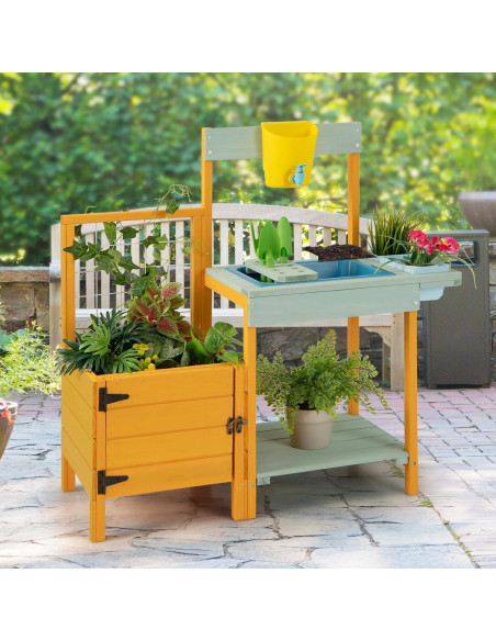 Mesa de Jardinería para Niños HONEY JOY con Fregadero y Plantación