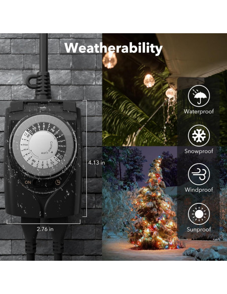 Temporizador Mecánico HBN 24 Horas para Exterior 15A Temporizador Mecánico HBN 24 Horas para Exterior 15A