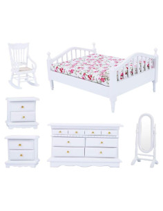 Juego de Muebles para Casa de Muñecas Tyenaza 6 Piezas Madera