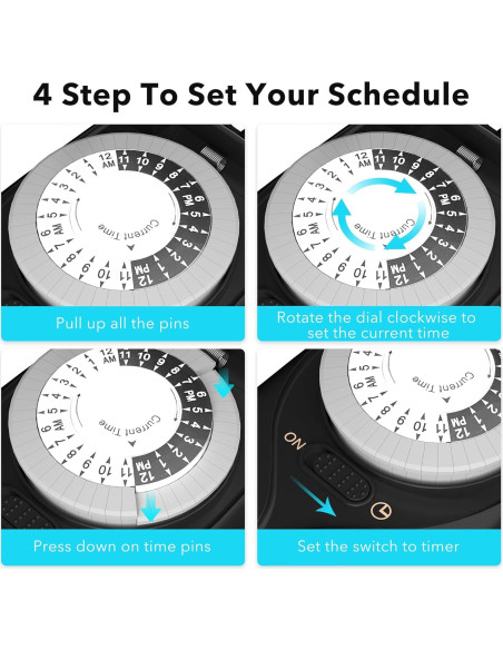Temporizador Mecánico HBN 24 Horas para Exterior 15A Temporizador Mecánico HBN 24 Horas para Exterior 15A