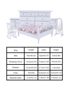 Juego de Muebles para Casa de Muñecas Tyenaza 6 Piezas Madera 2