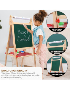 Caballete de Madera Ajustable Comportamiento Infantil 44.93x59.94cm 2