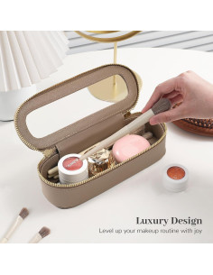 Bolsa de Maquillaje Transparente Aveniee Slim Taupe 19.8 cm 2
