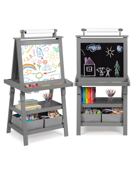 Caballete de Arte 3 en 1 TODEFULL para Niños con Pizarra y Papel