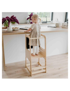 Torre de Cocina Montessori Sweet Home con Pizarra Ajustable
