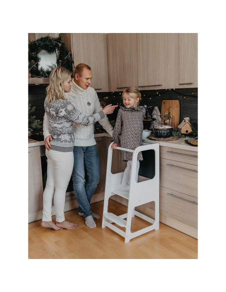 Torre de Cocina Montessori Sweet Home con Pizarra Ajustable