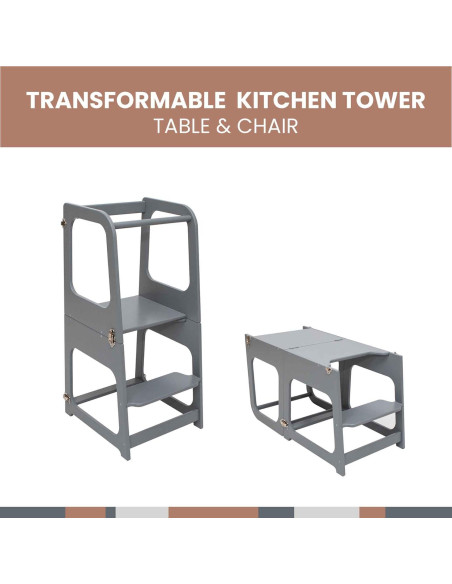 Torre Montessori transformable 2 en 1 Sweet Home 90cm