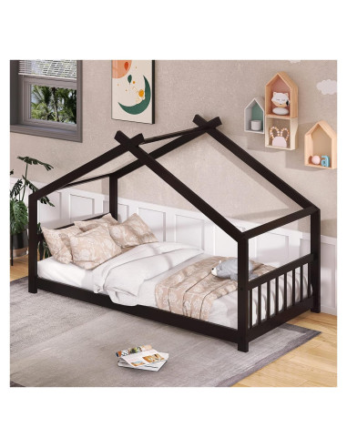 Cama Casa Twin Harper & Bright Designs Madera Espresso