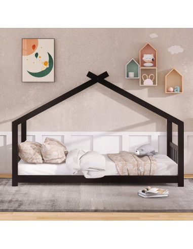 Cama Casa Twin Harper & Bright Designs Madera Espresso