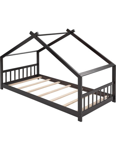 Cama Casa Twin Harper & Bright Designs Madera Espresso