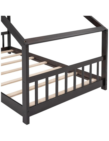 Cama Casa Twin Harper & Bright Designs de Madera Espresso