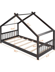 Marco de Cama Montessori Twin Bellemave de Madera Espresso 2