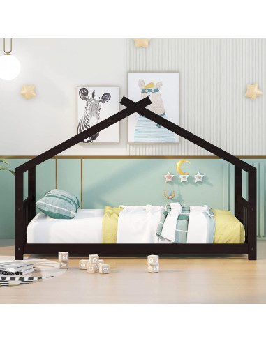 Marco de Cama Montessori Twin Bellemave de Madera Espresso