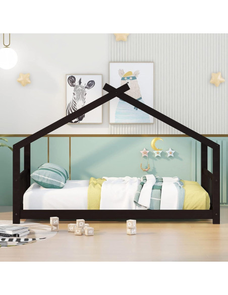 Marco de Cama Montessori Twin Bellemave de Madera Espresso