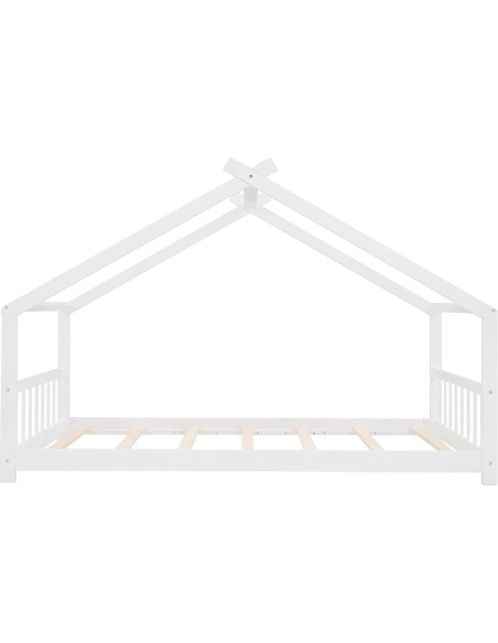 Cama Casa Individual Harper & Bright Designs Blanca para Niños