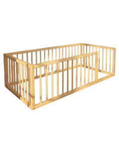 Cuna Montessori de Suelo 70x135 cm Madera Pino Natural 48 cm