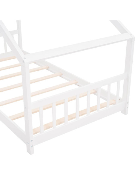 Cama Casa Individual Harper & Bright Designs Blanca para Niños