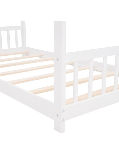 Cama Casa Individual Harper & Bright Designs Blanca para Niños