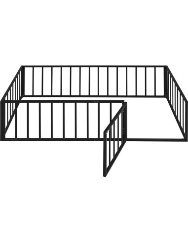Cama de Piso Individual Metal Negra Harper & Bright Designs