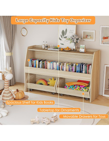 Estante Montessori COZPAW 2 Niveles para Juguetes y Libros