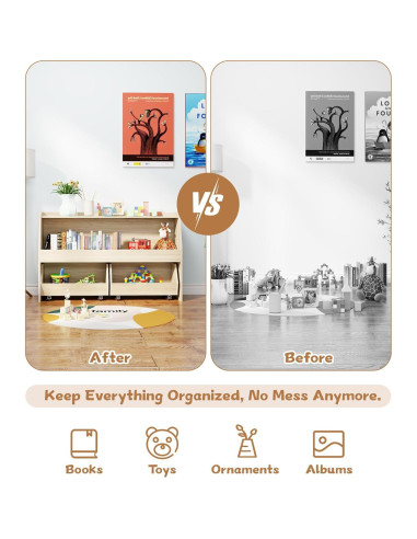 Estante Montessori COZPAW 2 Niveles para Juguetes y Libros