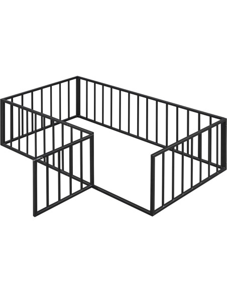 Cama de Piso Individual Metal Negra Harper & Bright Designs