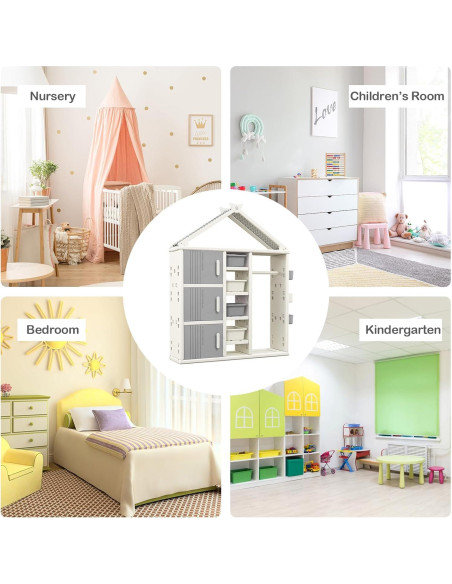 Armario Abierto de Almacenamiento Costzon para Niños 130x34.3x156cm