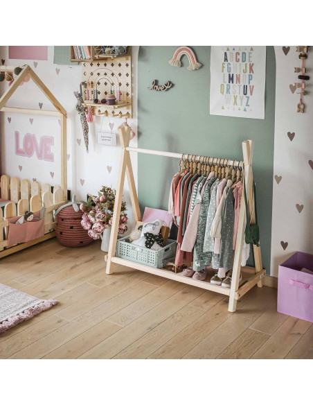 Rack de Ropa Sweet Home From Wood para Niños - Madera Plegable