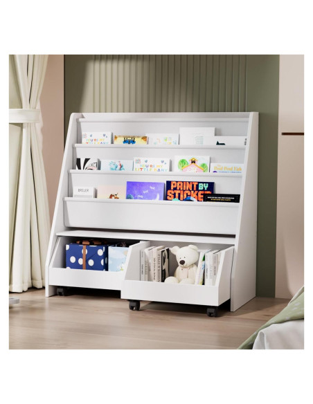 Estantería Infantil NACHES con 2 Cajones Móviles y 3 Bolsillos