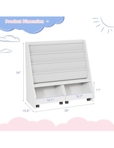 Estantería Infantil NACHES con 2 Cajones Móviles y 3 Bolsillos 2