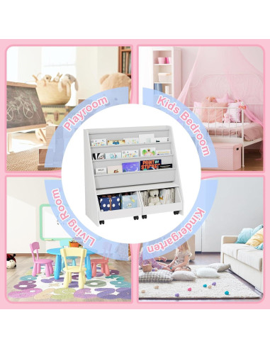 Estantería Infantil NACHES con 2 Cajones Móviles y 3 Bolsillos