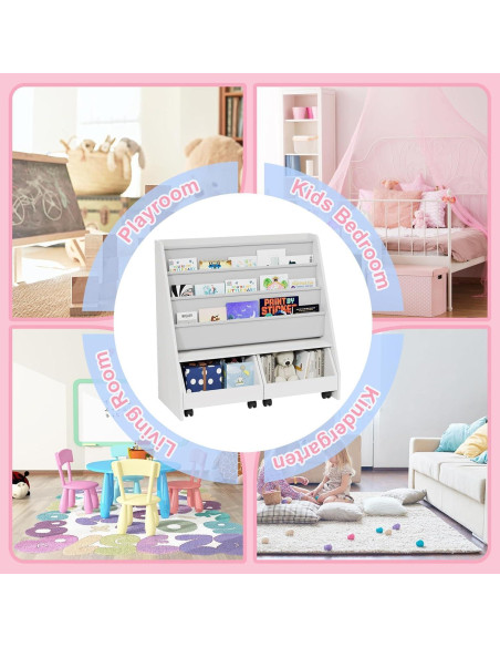 Estantería Infantil NACHES con 2 Cajones Móviles y 3 Bolsillos