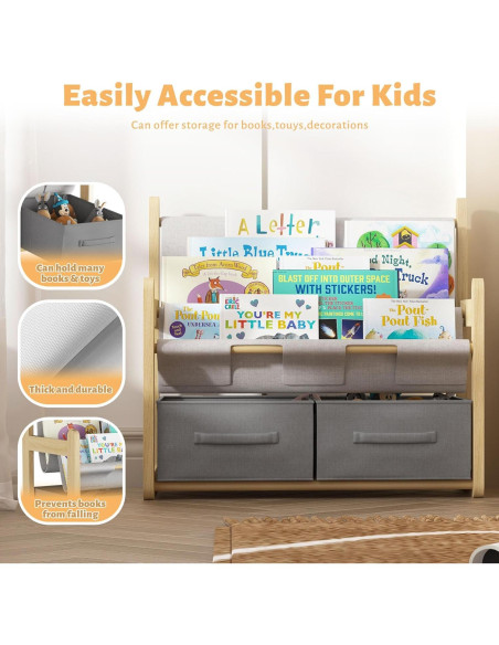 Estantería Infantil NACHES 3 Niveles con Cajones Organizador