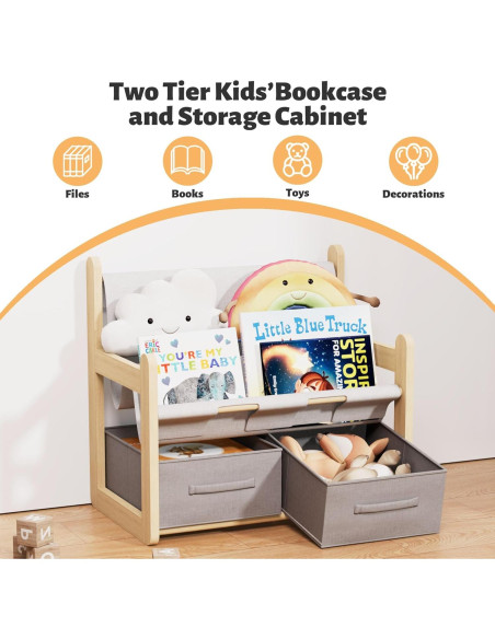 Estantería Infantil NACHES 3 Niveles con Cajones Organizador