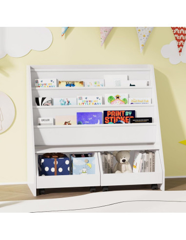 Estantería Infantil NACHES con 2 Cajones Móviles y 3 Bolsillos