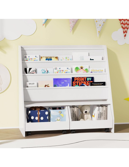 Estantería Infantil NACHES con 2 Cajones Móviles y 3 Bolsillos