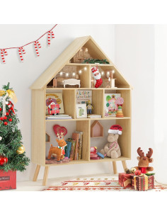 Estantería de Madera Curipeer para Niños 4 Niveles Natural 2