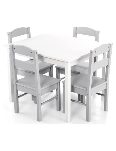 Conjunto de Mesa y Sillas para Niños Costzon, 5 Piezas Madera