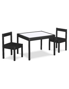 Conjunto de Mesa y Sillas de Madera Pemberly Row Negro 3 Piezas