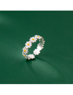 Anillo Ajustable de Flor Margarita Encantadora para Mujeres 2