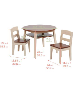 Conjunto de Mesa y Sillas ECR4Kids Hideaway para Niños 2