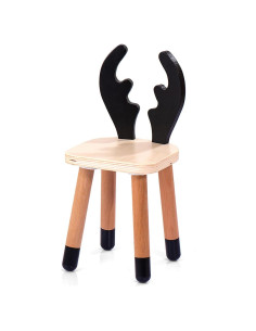Silla Montessori de Madera para Niños con Orejas de Ciervo