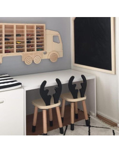 Silla Montessori de Madera para Niños con Orejas de Ciervo 2