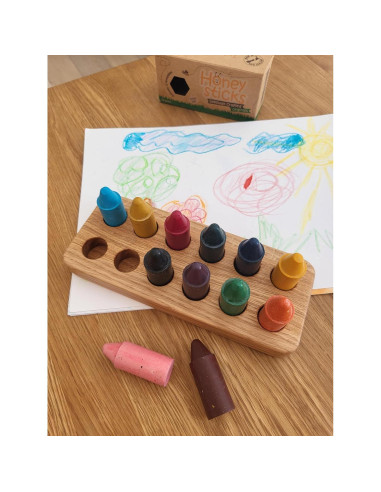 Soporte de Crayones de Madera Honey Sticks para 12 Crayones