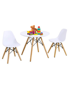 Conjunto de Mesa y 2 Sillas para Niños Costzon Blanco