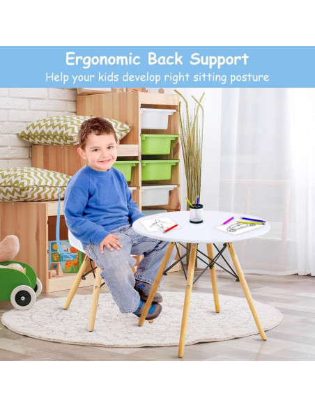 Conjunto de Mesa y 2 Sillas para Niños Costzon Blanco