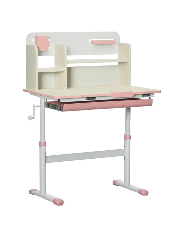 Escritorio de Estudio Qaba Rosa Ajustable para Niños 50-71 cm